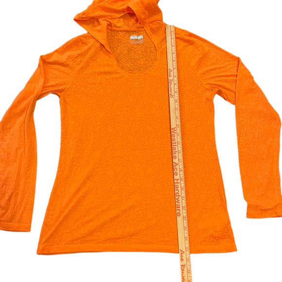 Marmot Orange Floral Long Sleeve Hooded Top | Women’s L - Picture 7 of 8